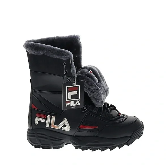 Fila Shoes Fila Black And Red Winter Boots With Insulated